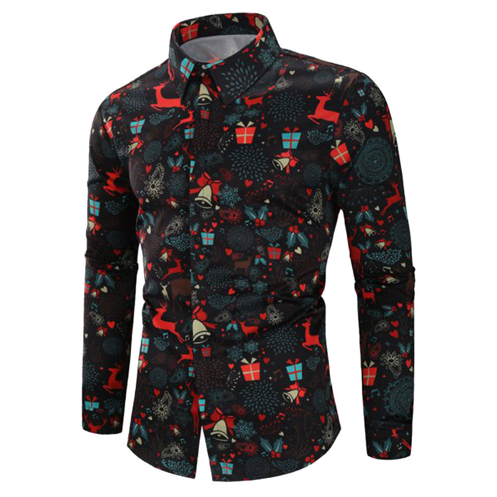 camisa masculina 2019 Christmas Shirt Blouse