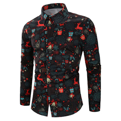 camisa masculina 2019 Christmas Shirt Blouse