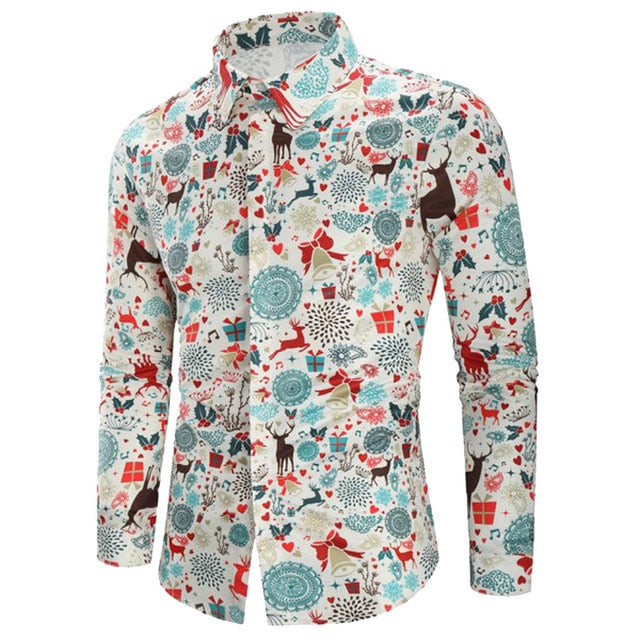 camisa masculina 2019 Christmas Shirt Blouse
